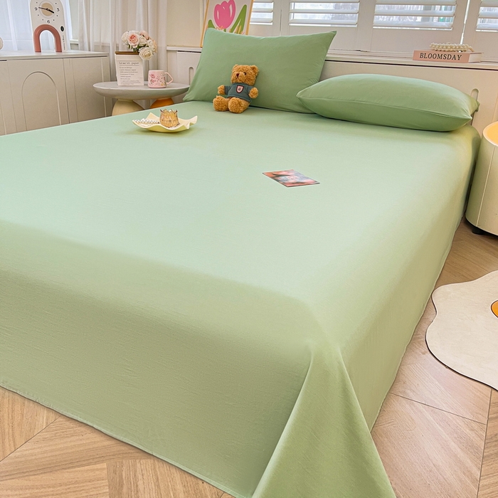 91家纺网 家纺一手货源 找家纺 澜妃 2025新款糯叽叽床单单品床单床单单件-纯色云朵系列 云朵-荷绿