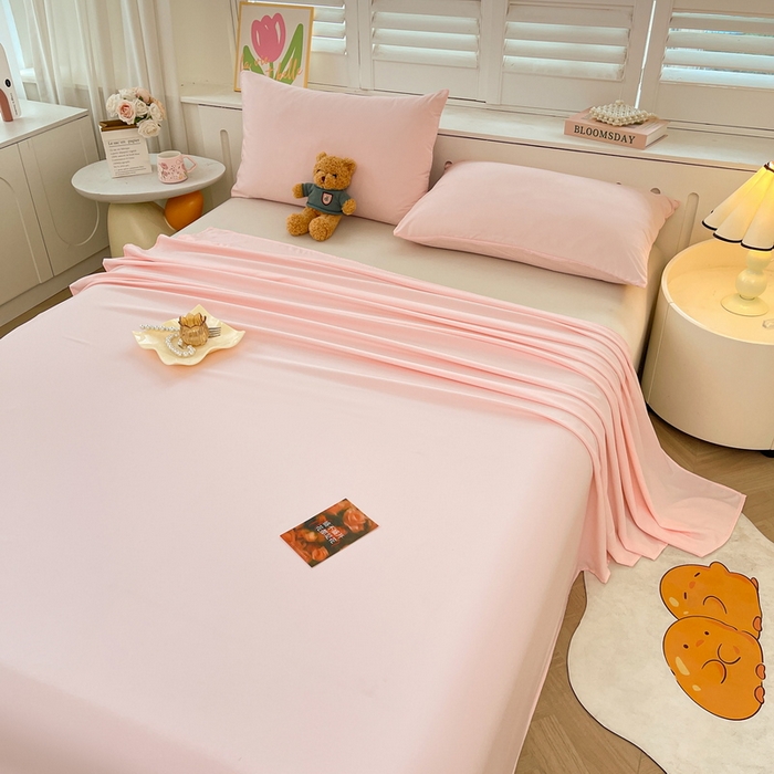 91家纺网 家纺一手货源 找家纺 澜妃 2025新款糯叽叽床单单品床单床单单件-纯色云朵系列 云朵-奶粉