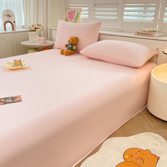 91家纺网 家纺一手货源 找家纺 澜妃 2025新款糯叽叽床单单品床单床单单件-纯色云朵系列 云朵-奶粉