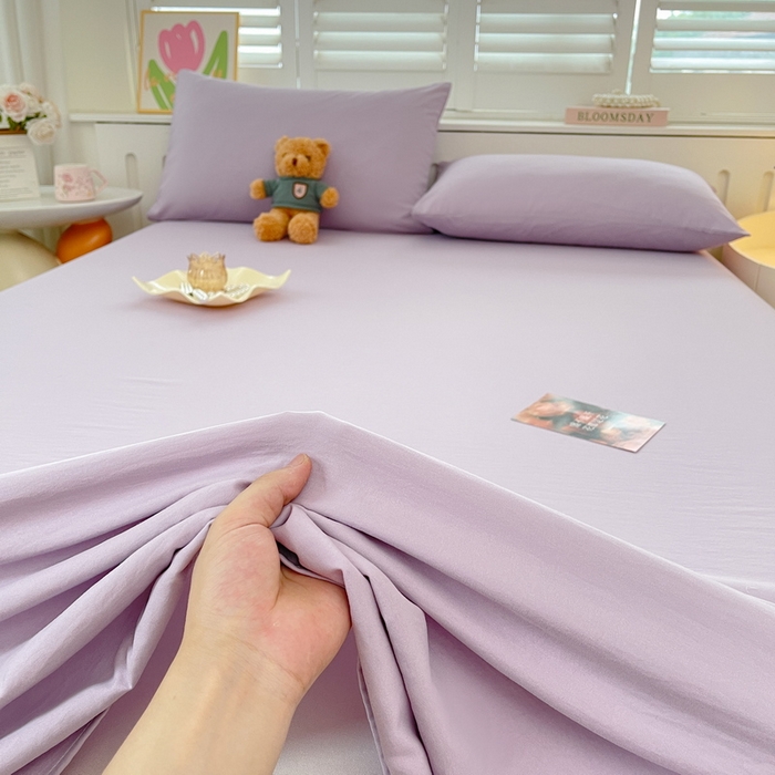 91家纺网 家纺一手货源 找家纺 澜妃 2025新款糯叽叽床单单品床单床单单件-纯色云朵系列 云朵-丁香紫