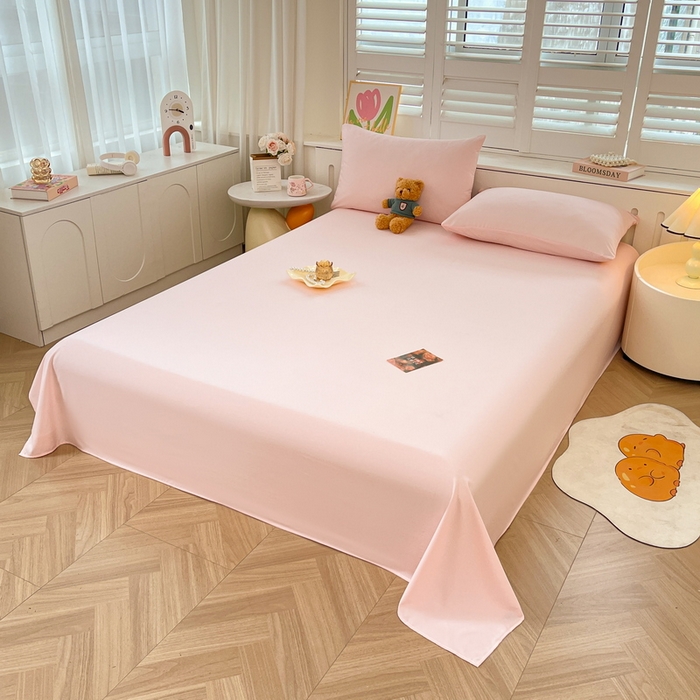 91家纺网 家纺一手货源 找家纺 澜妃 2025新款糯叽叽床单单品床单床单单件-纯色云朵系列 云朵-奶粉