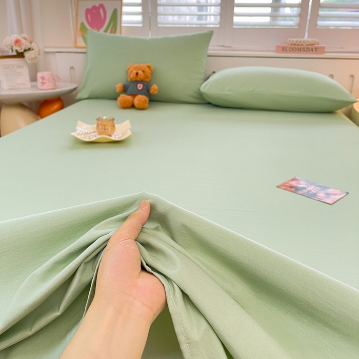 91家纺网 家纺一手货源 找家纺 澜妃 2025新款糯叽叽床单单品床单床单单件-纯色云朵系列 云朵-荷绿