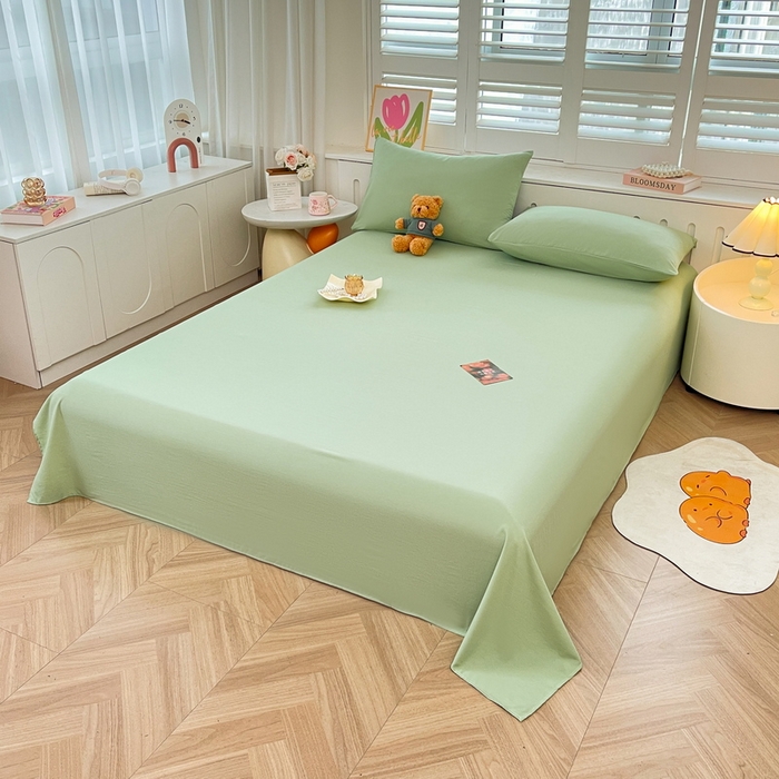 91家纺网 家纺一手货源 找家纺 澜妃 2025新款糯叽叽床单单品床单床单单件-纯色云朵系列 云朵-荷绿