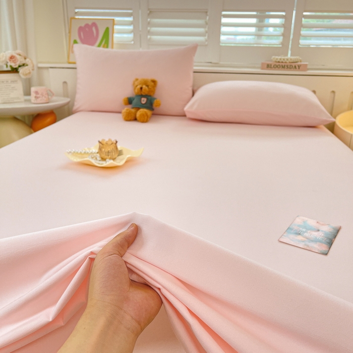 91家纺网 家纺一手货源 找家纺 澜妃 2025新款糯叽叽床单单品床单床单单件-纯色云朵系列 云朵-奶粉