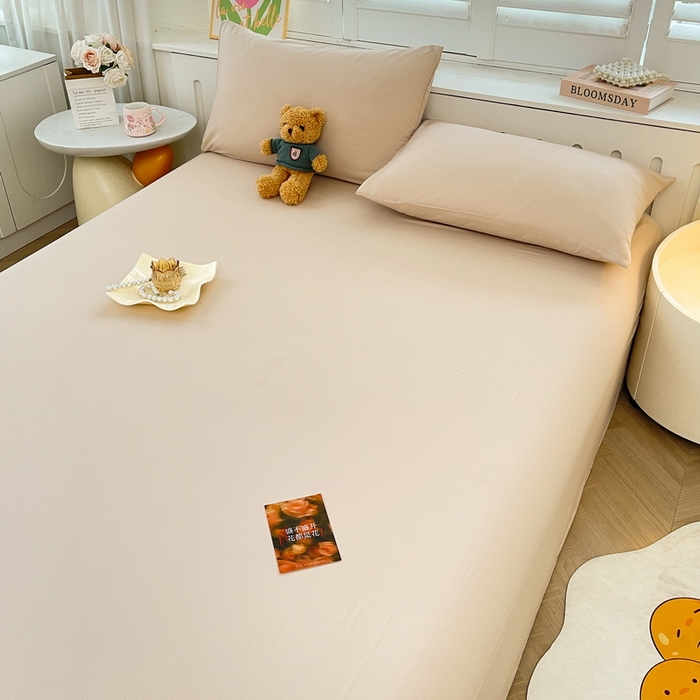 91家纺网 家纺一手货源 找家纺 澜妃 2025新款糯叽叽床单单品床单床单单件-纯色云朵系列 云朵-奶咖