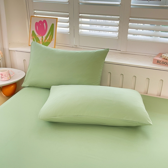 91家纺网 家纺一手货源 找家纺 澜妃 2025新款糯叽叽床单单品床单床单单件-纯色云朵系列 云朵-荷绿