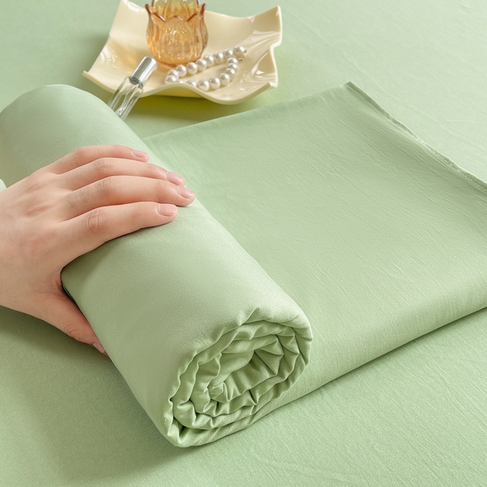 91家纺网 家纺一手货源 找家纺 澜妃 2025新款糯叽叽床单单品床单床单单件-纯色云朵系列 云朵-荷绿