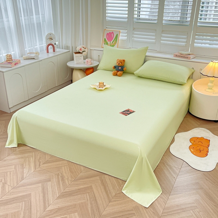 91家纺网 家纺一手货源 找家纺 澜妃 2025新款糯叽叽床单单品床单床单单件-纯色云朵系列 云朵-山川绿