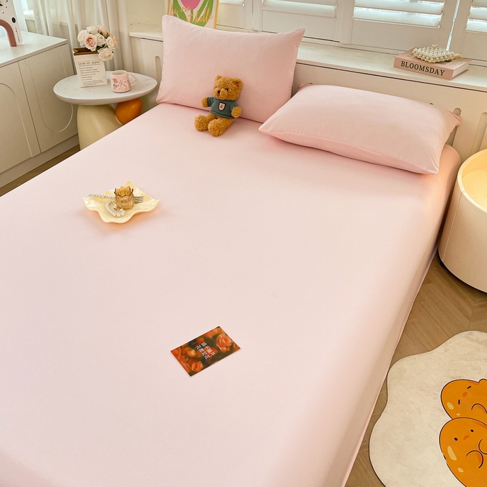 91家纺网 家纺一手货源 找家纺 澜妃 2025新款糯叽叽床单单品床单床单单件-纯色云朵系列 云朵-奶粉