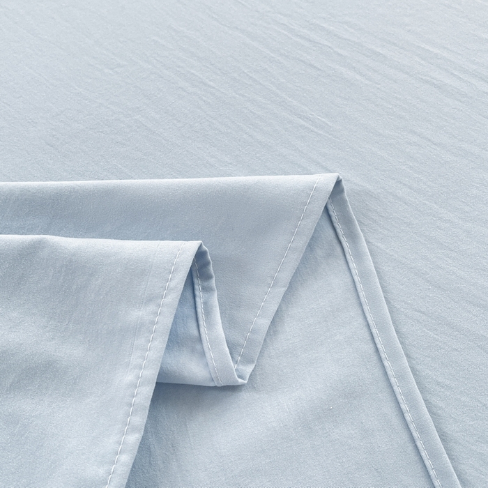 91家纺网 家纺一手货源 找家纺 澜妃 2025新款糯叽叽床单单品床单床单单件-纯色云朵系列 云朵-月蓝