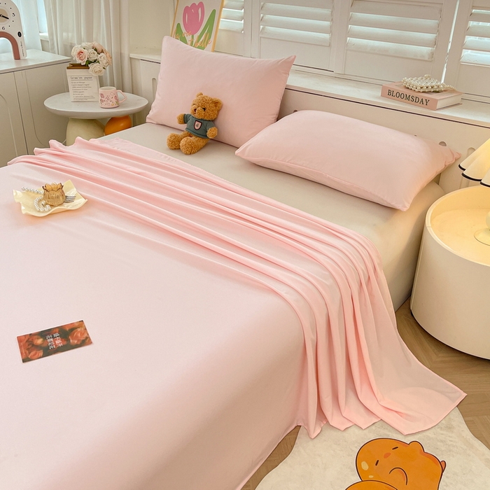 91家纺网 家纺一手货源 找家纺 澜妃 2025新款糯叽叽床单单品床单床单单件-纯色云朵系列 云朵-奶粉