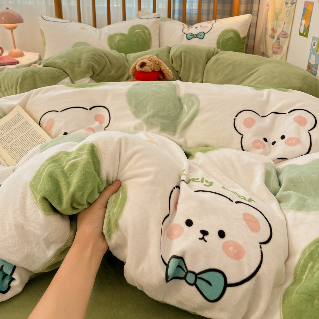 91家纺网 家纺一手货源 找家纺 （总）小叮当家纺仓储工厂店 2025新款牛奶绒印花四件套