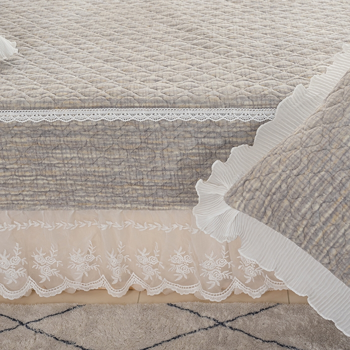 91家纺网 家纺一手货源 找家纺 冬然 2024新款牛奶绒床盖榻榻米床盖炕盖 肌理纹·灰