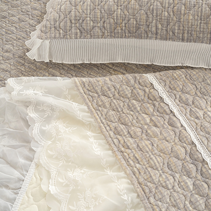 91家纺网 家纺一手货源 找家纺 冬然 2024新款牛奶绒床盖榻榻米床盖炕盖 肌理纹·灰