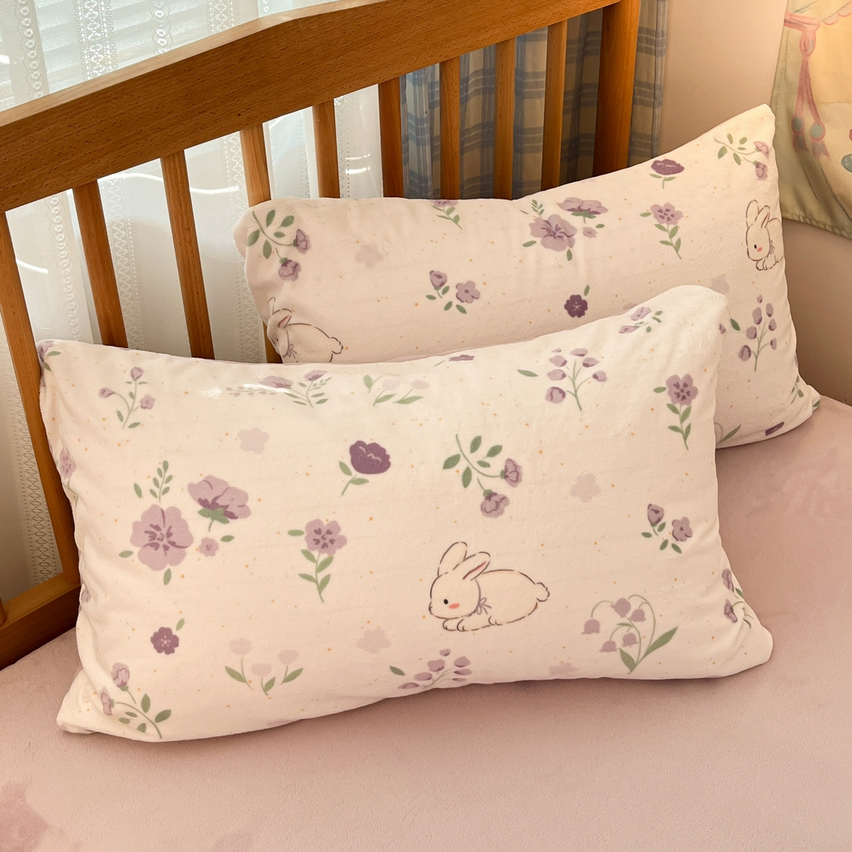 91家纺网 家纺一手货源 找家纺 小叮当家纺仓储工厂店 2025新款牛奶绒印花四件套 兔眠花笺