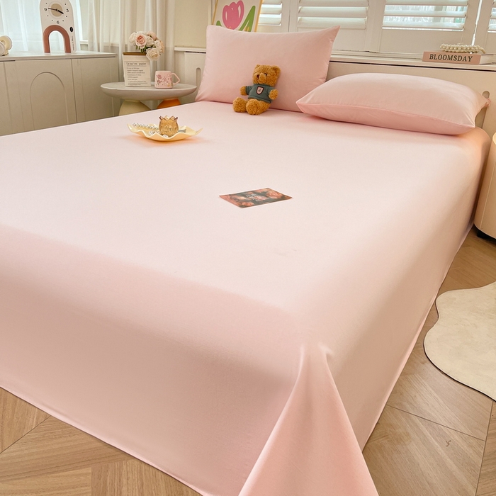 91家纺网 家纺一手货源 找家纺 澜妃 2025新款糯叽叽床单单品床单床单单件-纯色云朵系列 云朵-奶粉