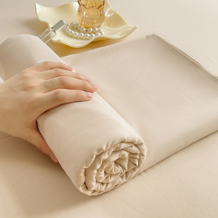 91家纺网 家纺一手货源 找家纺 澜妃 2025新款糯叽叽床单单品床单床单单件-纯色云朵系列 云朵-奶咖