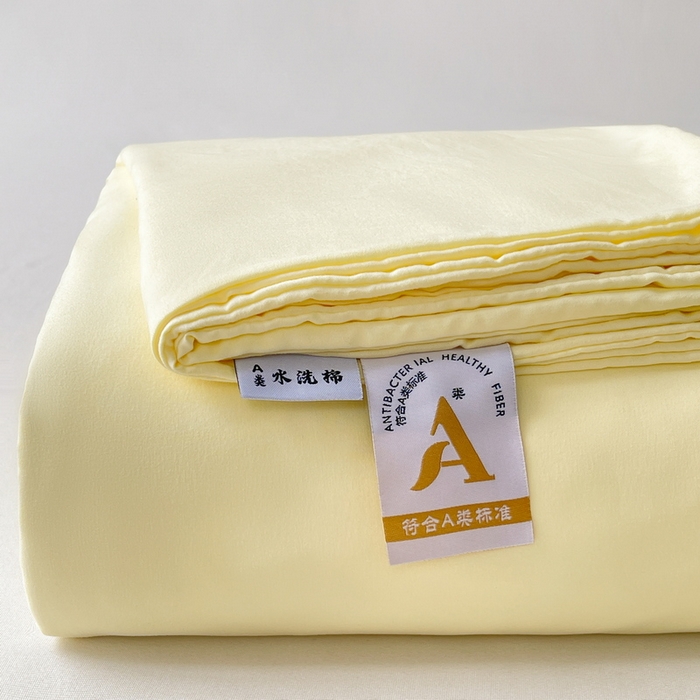 91家纺网 家纺一手货源 找家纺 澜妃 2025新款糯叽叽床单单品床单床单单件-纯色云朵系列 云朵-奶黄