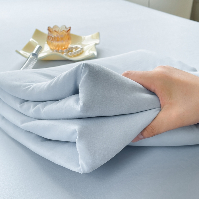 91家纺网 家纺一手货源 找家纺 澜妃 2025新款糯叽叽床单单品床单床单单件-纯色云朵系列 云朵-月蓝