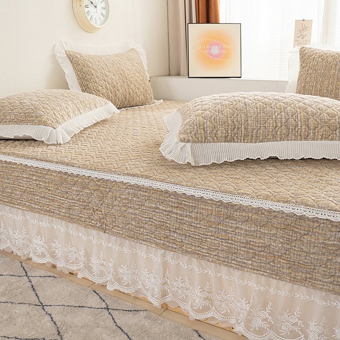 91家纺网 家纺一手货源 找家纺 冬然 2024新款牛奶绒床盖榻榻米床盖炕盖 肌理纹·咖