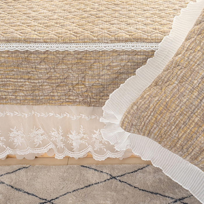 91家纺网 家纺一手货源 找家纺 冬然 2024新款牛奶绒床盖榻榻米床盖炕盖 肌理纹·咖