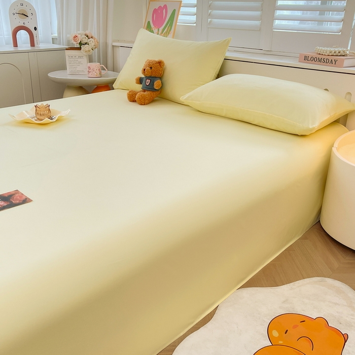 91家纺网 家纺一手货源 找家纺 澜妃 2025新款糯叽叽床单单品床单床单单件-纯色云朵系列 云朵-奶黄