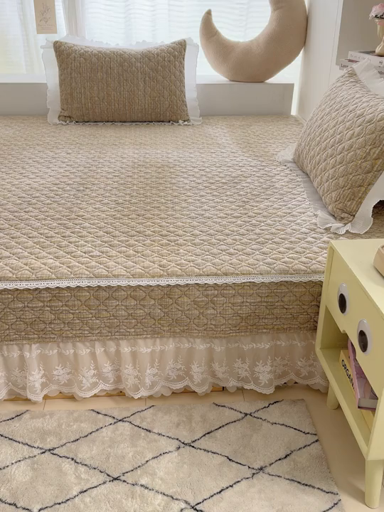 91家纺网 家纺一手货源 找家纺 冬然 2024新款牛奶绒床盖榻榻米床盖炕盖 肌理纹·咖