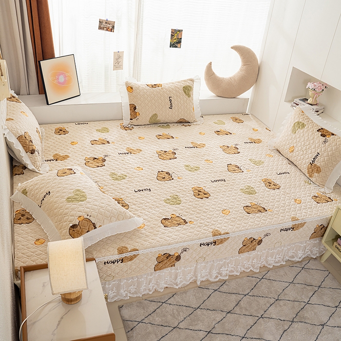 91家纺网 家纺一手货源 找家纺 冬然 2024新款牛奶绒床盖榻榻米床盖炕盖 卡皮巴拉