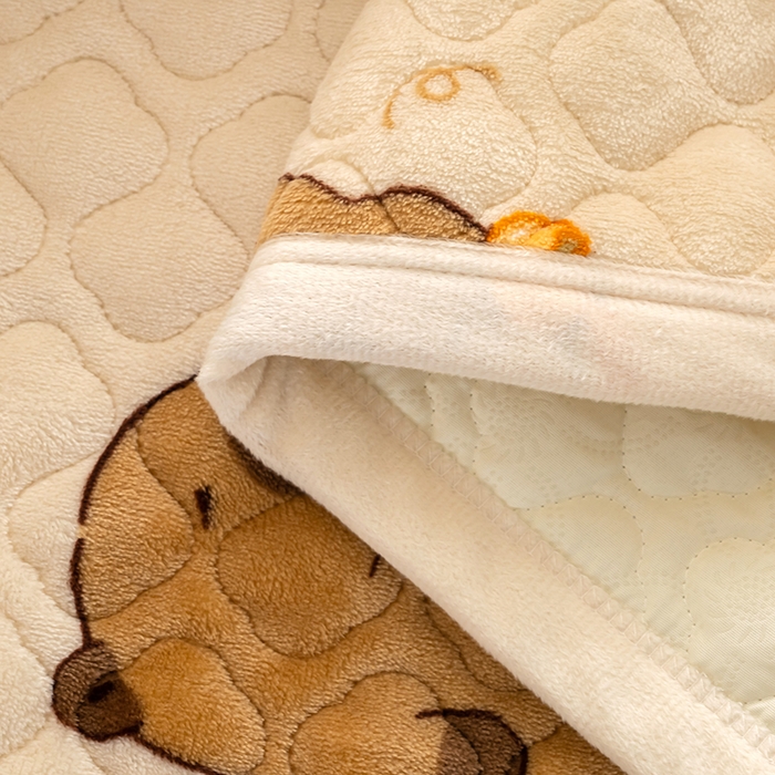 91家纺网 家纺一手货源 找家纺 冬然 2024新款牛奶绒床盖榻榻米床盖炕盖 卡皮巴拉