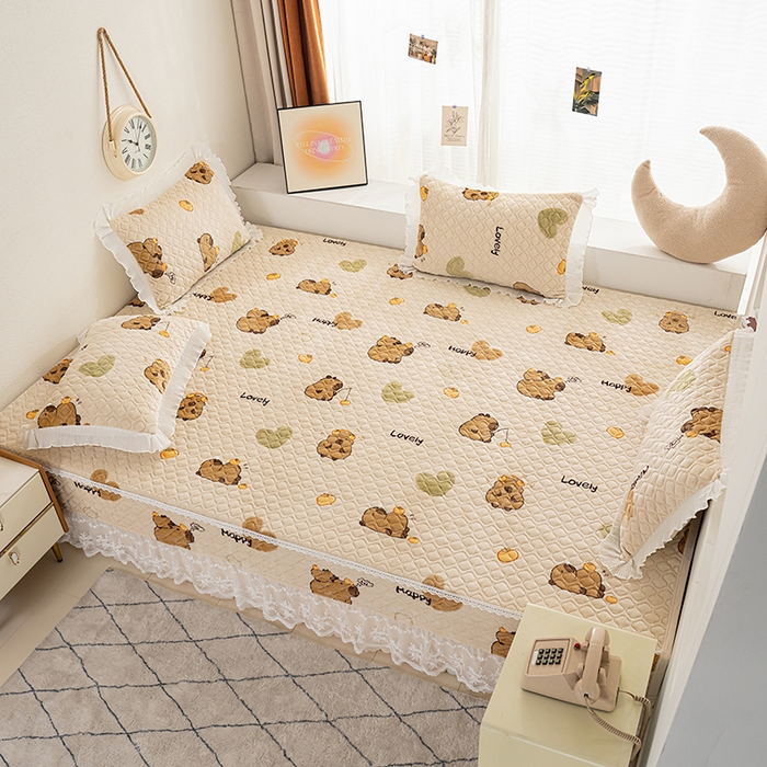 91家纺网 家纺一手货源 找家纺 冬然 2024新款牛奶绒床盖榻榻米床盖炕盖 卡皮巴拉