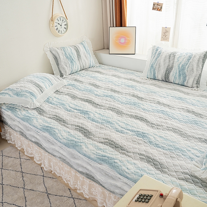 91家纺网 家纺一手货源 找家纺 冬然 2024新款牛奶绒床盖榻榻米床盖炕盖 可可西里