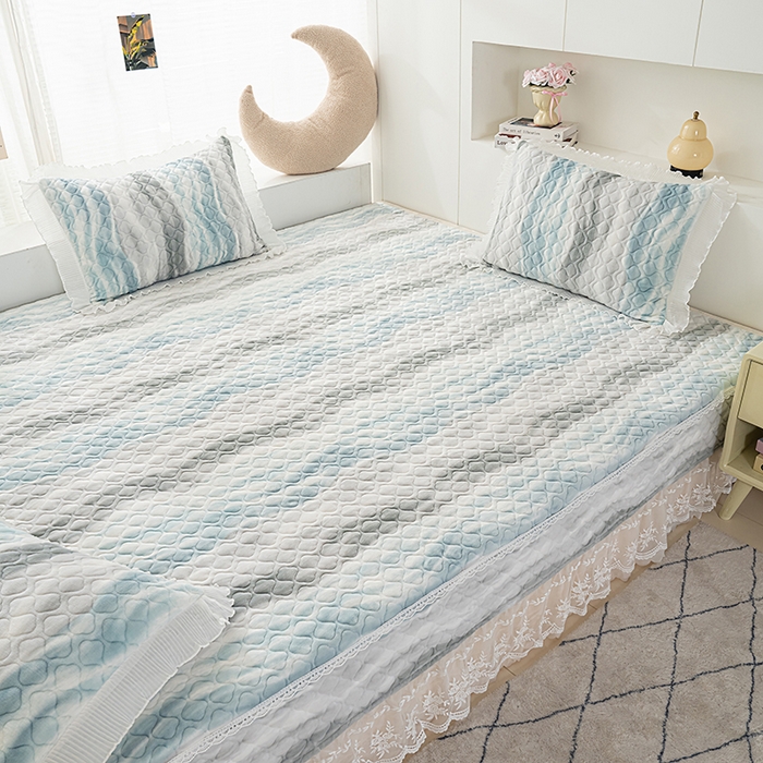 91家纺网 家纺一手货源 找家纺 冬然 2024新款牛奶绒床盖榻榻米床盖炕盖 可可西里