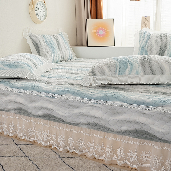 91家纺网 家纺一手货源 找家纺 冬然 2024新款牛奶绒床盖榻榻米床盖炕盖 可可西里