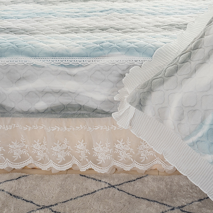 91家纺网 家纺一手货源 找家纺 冬然 2024新款牛奶绒床盖榻榻米床盖炕盖 可可西里