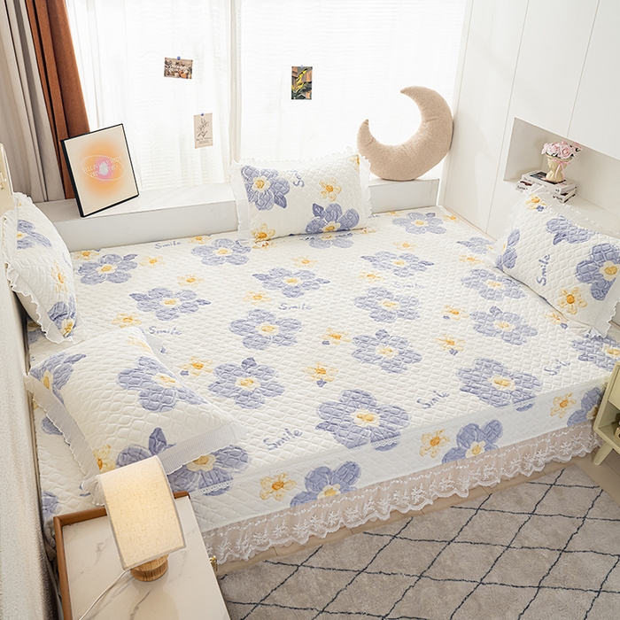 91家纺网 家纺一手货源 找家纺 冬然 2024新款牛奶绒床盖榻榻米床盖炕盖 楼兰花海