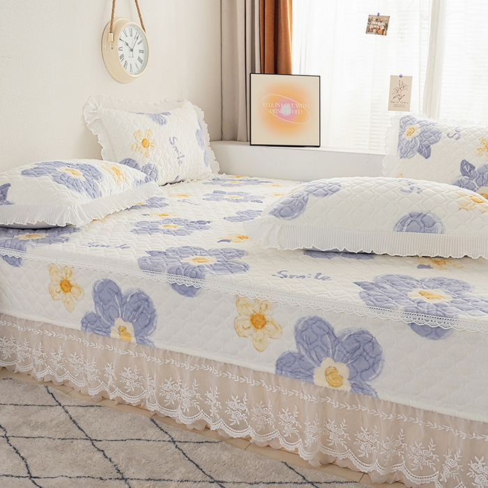 91家纺网 家纺一手货源 找家纺 冬然 2024新款牛奶绒床盖榻榻米床盖炕盖 楼兰花海