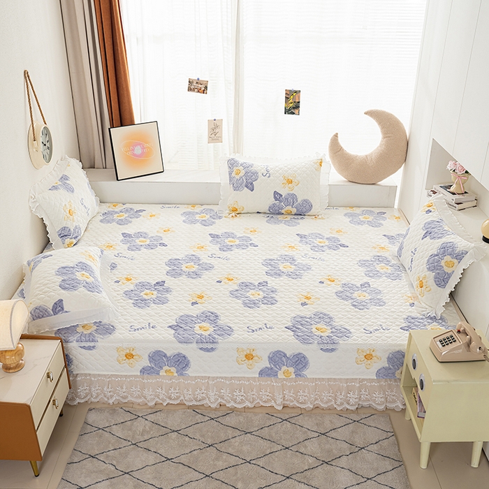 冬然 2024新款牛奶绒床盖榻榻米床盖炕盖 楼兰花海