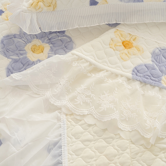 91家纺网 家纺一手货源 找家纺 冬然 2024新款牛奶绒床盖榻榻米床盖炕盖 楼兰花海