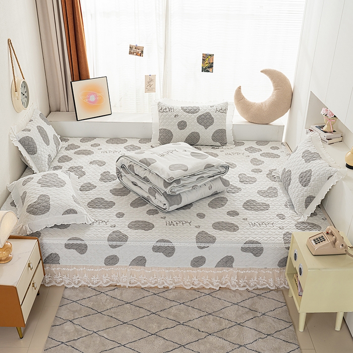 91家纺网 家纺一手货源 找家纺 冬然 2024新款牛奶绒床盖榻榻米床盖炕盖 奶油布丁