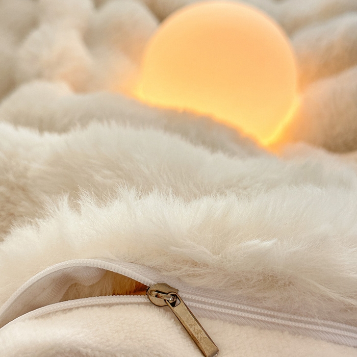 91家纺网 家纺一手货源 找家纺 小叮当家纺仓储工厂店 （买家秀 爆款不断货）2025新款A类母婴级兔兔绒大泡泡牛奶绒珊瑚绒雪花绒四件套 雅致-暖白