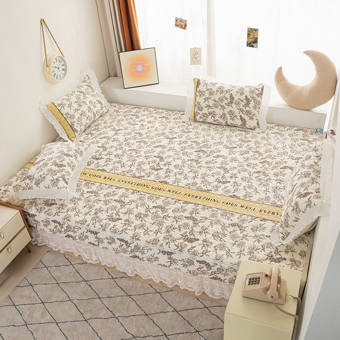 91家纺网 家纺一手货源 找家纺 冬然 2024新款牛奶绒床盖榻榻米床盖炕盖 水墨清风