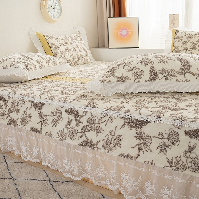 91家纺网 家纺一手货源 找家纺 冬然 2024新款牛奶绒床盖榻榻米床盖炕盖 水墨清风