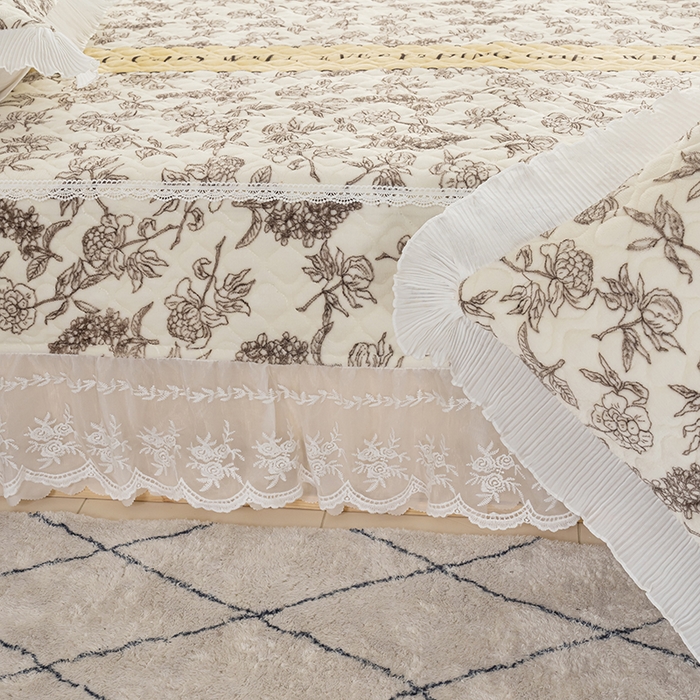 91家纺网 家纺一手货源 找家纺 冬然 2024新款牛奶绒床盖榻榻米床盖炕盖 水墨清风