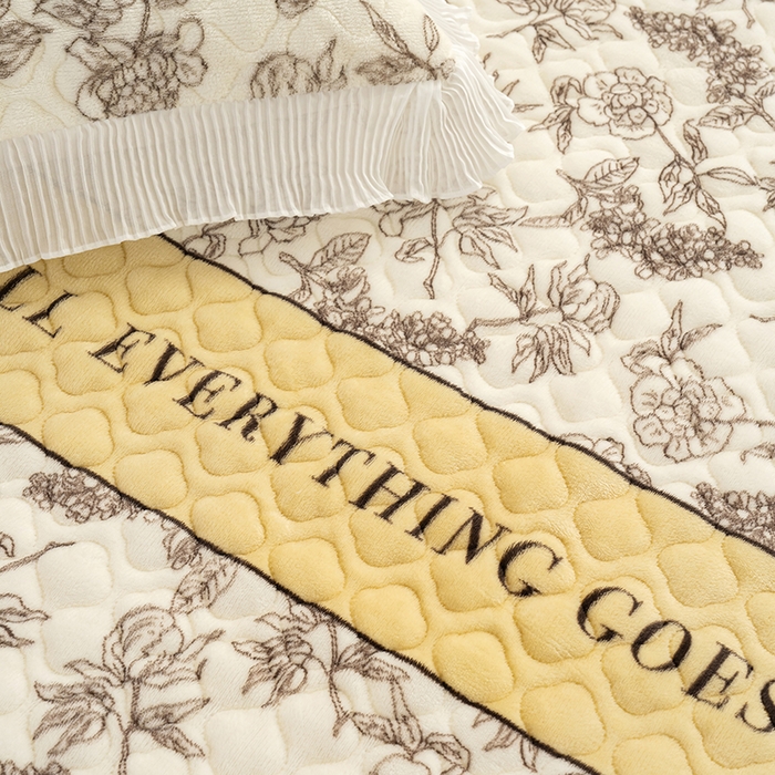 91家纺网 家纺一手货源 找家纺 冬然 2024新款牛奶绒床盖榻榻米床盖炕盖 水墨清风