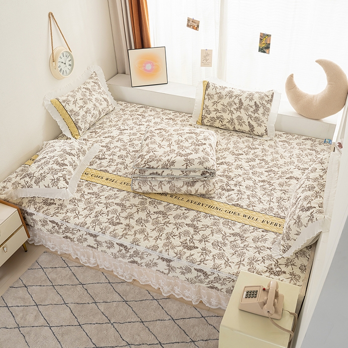 91家纺网 家纺一手货源 找家纺 冬然 2024新款牛奶绒床盖榻榻米床盖炕盖 水墨清风