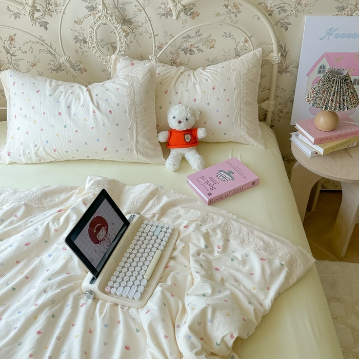 91家纺网 家纺一手货源 找家纺 （总）澜妃 2025新款糯叽叽水洗棉全棉蕾丝花边-艾意系列