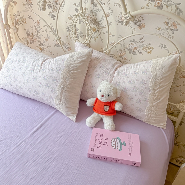 91家纺网 家纺一手货源 找家纺 澜妃 2025新款糯叽叽水洗棉全棉蕾丝花边-艾意系列 艾意-半路月亮