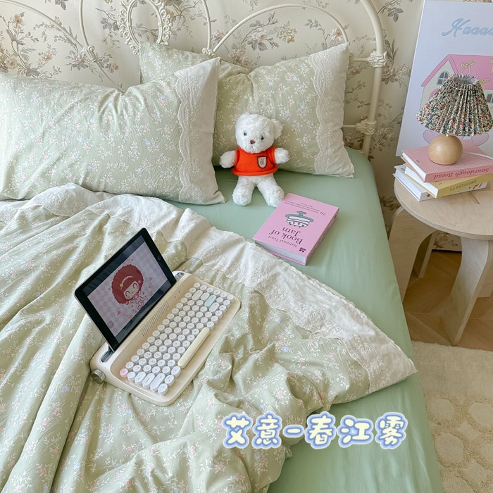 澜妃 2025新款糯叽叽水洗棉全棉蕾丝花边-艾意系列 艾意-春江雾