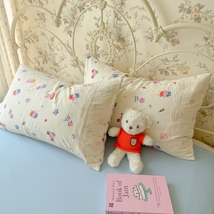 91家纺网 家纺一手货源 找家纺 澜妃 2025新款糯叽叽水洗棉全棉蕾丝花边-艾意系列 艾意-小新控