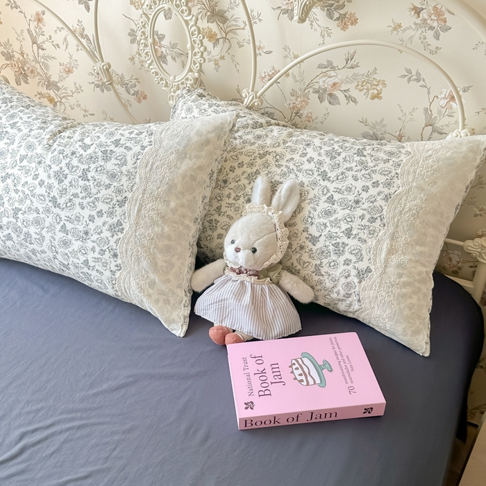 91家纺网 家纺一手货源 找家纺 澜妃 2025新款糯叽叽水洗棉全棉蕾丝花边-艾意系列 艾意-山月枇杷